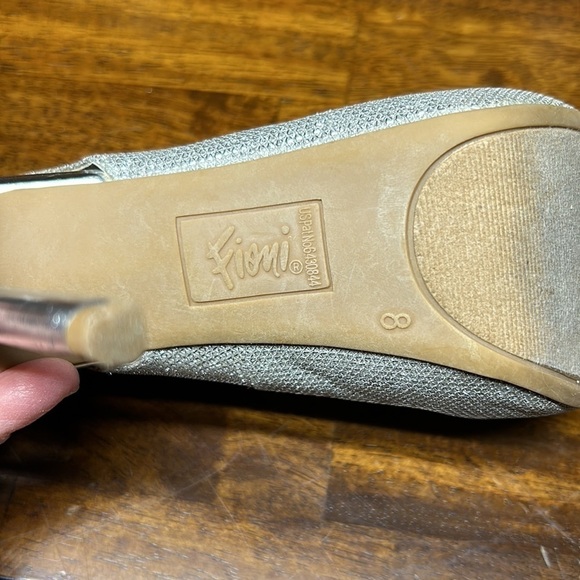 New Year’s Eve stilettos silver glam heels peek toe sexy Fioni sling backs - Picture 8 of 11